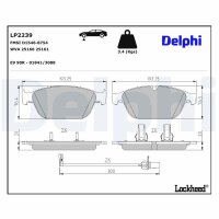 DELPHI LP2239 Bremsbelagsatz, Scheibenbremse