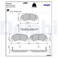 DELPHI LP3183 Bremsbelagsatz, Scheibenbremse