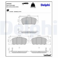 DELPHI LP3243 Bremsbelagsatz, Scheibenbremse