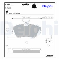 DELPHI LP918 Bremsbelagsatz, Scheibenbremse