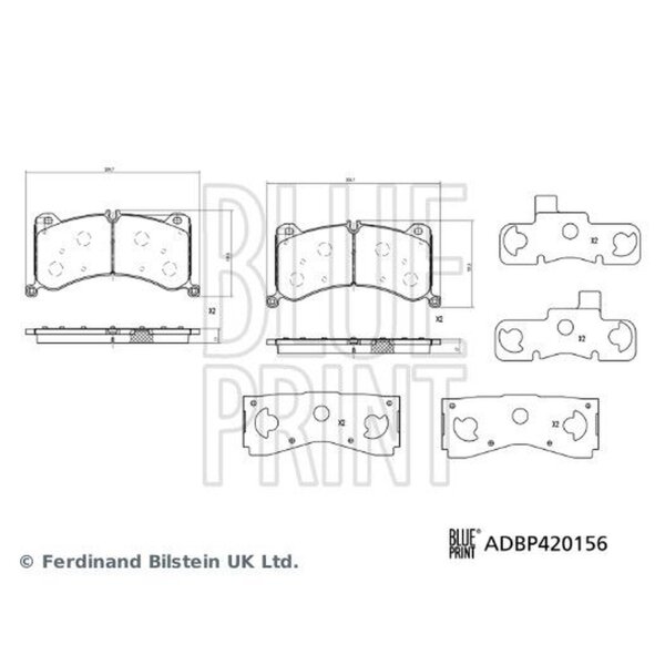 BLUE PRINT ADBP420156 Bremsbelagsatz, Scheibenbremse