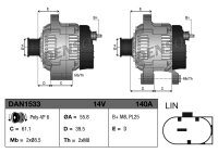DENSO DAN1533 Generator