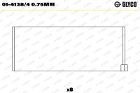 GLYCO 01-4138/4 0.75mm Pleuellagerschale