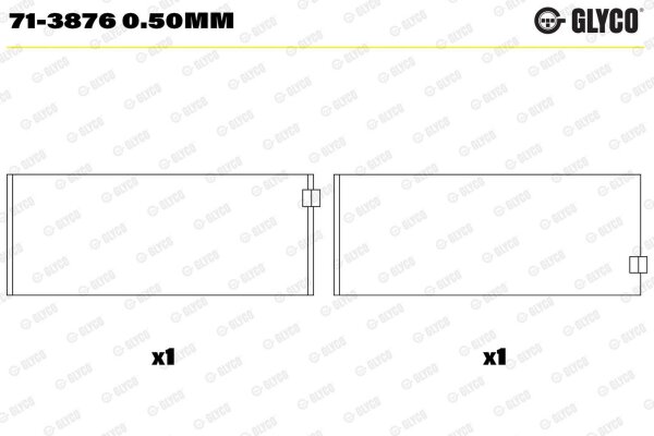 GLYCO 71-3876 0.50mm Pleuellagerschale