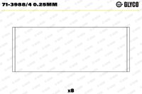GLYCO 71-3988/4 0.25mm Pleuellagerschale