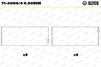 GLYCO 71-4080/4 0.50mm Pleuellagerschale