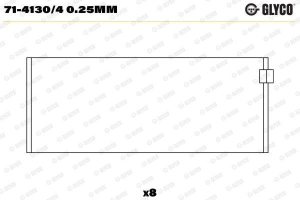 GLYCO 71-4130/4 0.25mm Pleuellagerschale