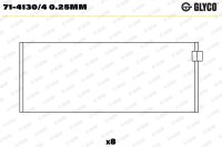 GLYCO 71-4130/4 0.25mm Pleuellagerschale