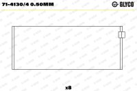 GLYCO 71-4130/4 0.50mm Pleuellagerschale