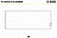 GLYCO 71-4297/4 0.25mm Pleuellagerschale