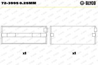 GLYCO 72-3995 0.25mm Kurbelwellenlagerschale