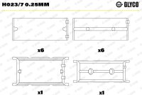 GLYCO H023/7 0.25mm Kurbelwellenlagerschale