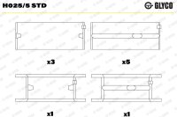 GLYCO H025/5 STD Kurbelwellenlagerschale