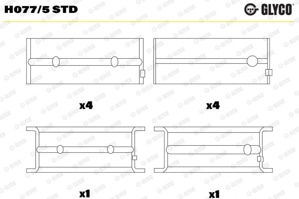GLYCO H077/5 STD Kurbelwellenlagerschale