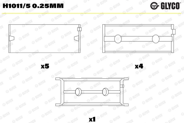 GLYCO H1011/5 0.25mm Kurbelwellenlagerschale