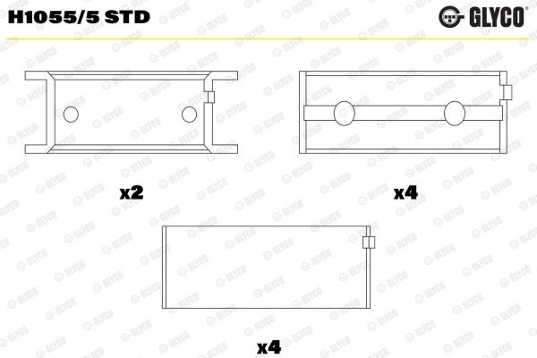 GLYCO H1055/5 STD Kurbelwellenlagerschale