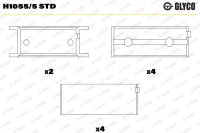 GLYCO H1055/5 STD Kurbelwellenlagerschale
