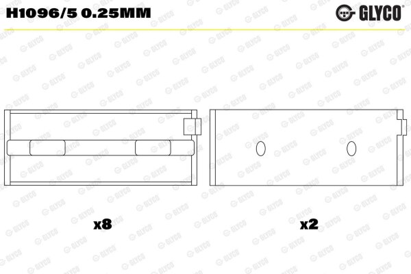 GLYCO H1096/5 0.25mm Kurbelwellenlagerschale