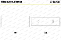 GLYCO H1128/5 0.50MM Kurbelwellenlagerschale