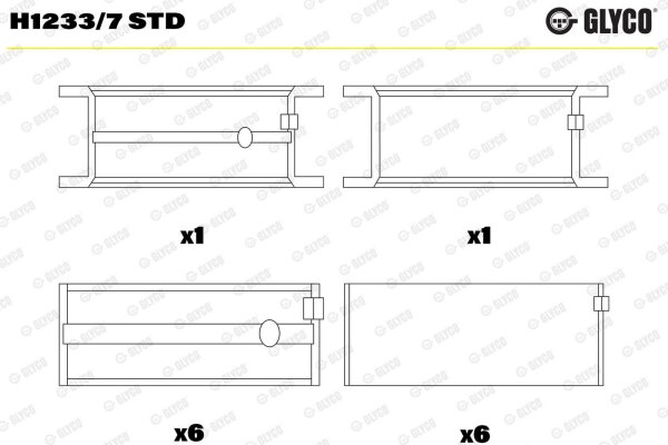GLYCO H1233/7 STD Kurbelwellenlagerschale