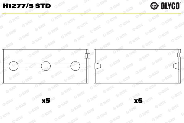 GLYCO H1277/5 STD Kurbelwellenlagerschale