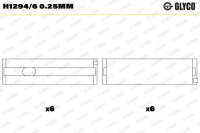 GLYCO H1294/6 0.25mm Kurbelwellenlagerschale