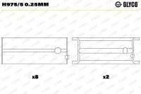 GLYCO H975/5 0.25mm Kurbelwellenlagerschale