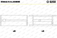 GLYCO H982/5 0.25mm Kurbelwellenlagerschale