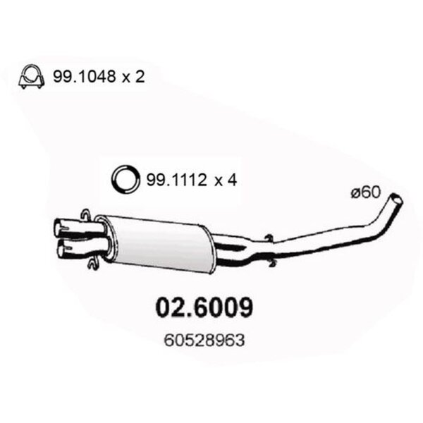 ASSO 02.6009 Mittelschalldämpfer