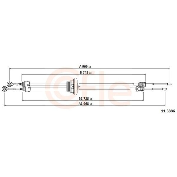 COFLE 11.3886 Seilzug, Schaltgetriebe