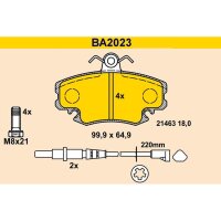 BARUM BA2023 Bremsbelagsatz, Scheibenbremse