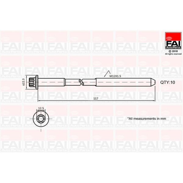 FAI AutoParts B1018 Zylinderkopfschraubensatz