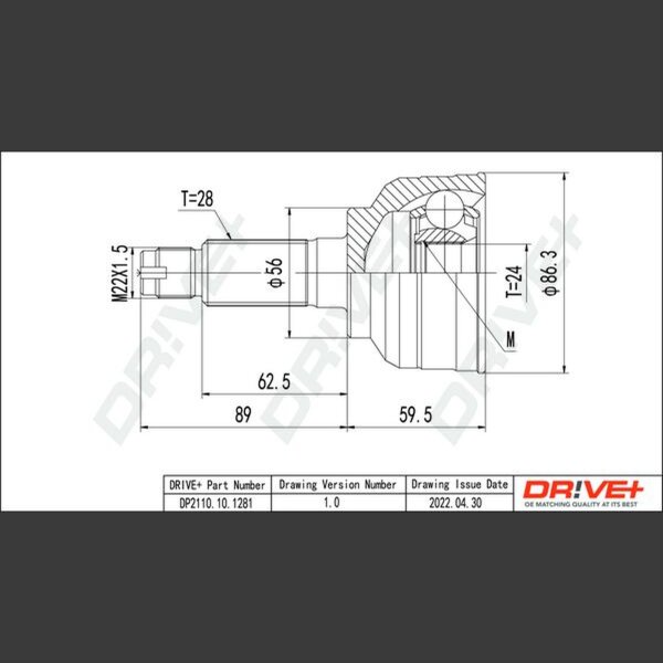DR!VE+ DP2110.10.1281 Gelenksatz, Antriebswelle