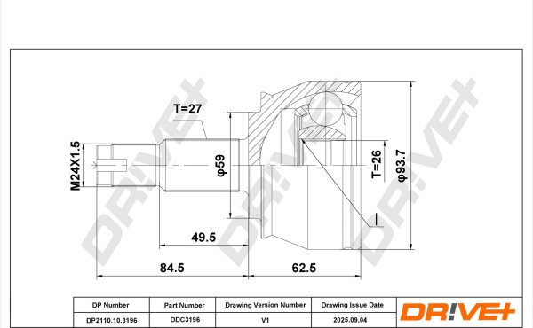 DR!VE+ DP2110.10.3196 Gelenksatz, Antriebswelle