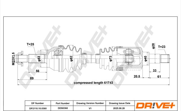 DR!VE+ DP2110.10.0360 Antriebswelle