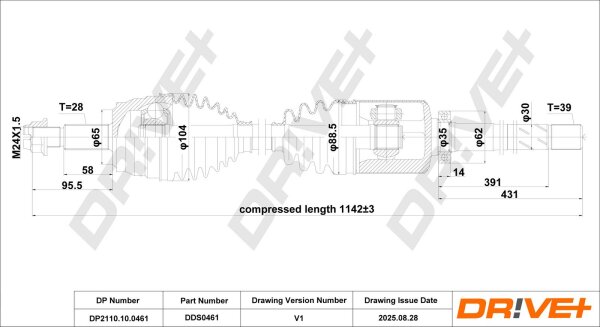 DR!VE+ DP2110.10.0461 Antriebswelle
