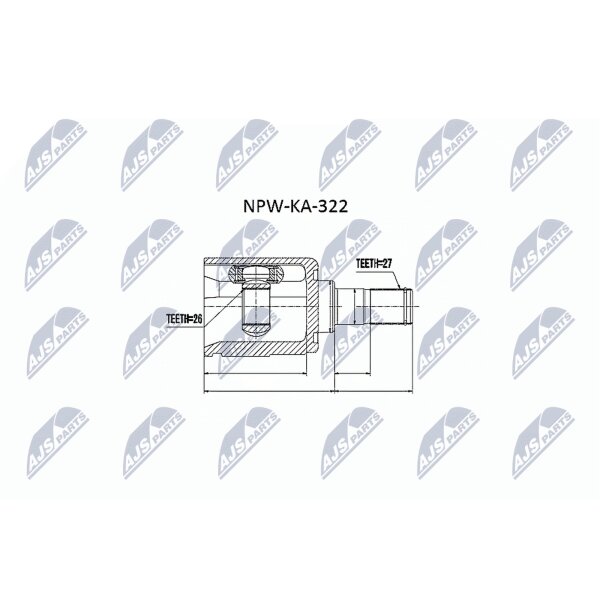 NTY NPW-KA-322 Gelenksatz, Antriebswelle