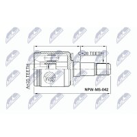 NTY NPW-MS-042 Gelenksatz, Antriebswelle