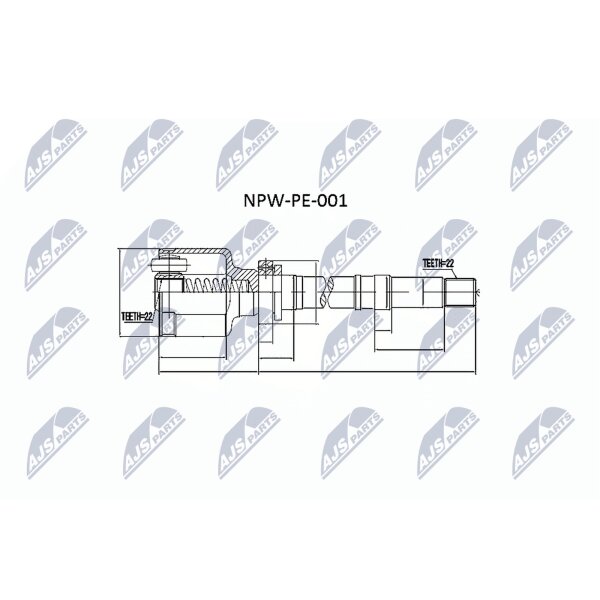 NTY NPW-PE-001 Gelenksatz, Antriebswelle