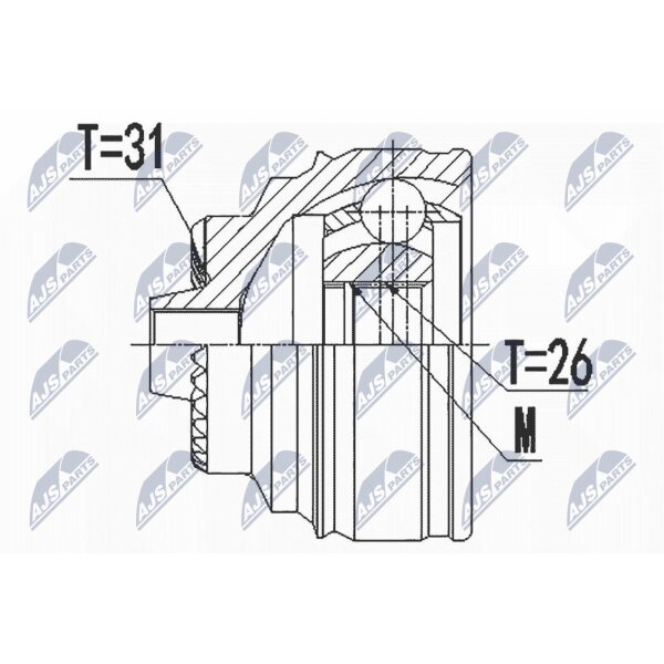 NTY NPZ-BM-022 Gelenksatz, Antriebswelle