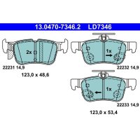 ATE 13.0470-7346.2 Bremsbelagsatz, Scheibenbremse