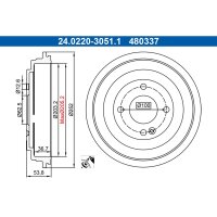 ATE 24.0220-3051.1 Bremstrommel