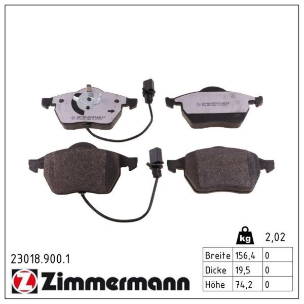 ZIMMERMANN 23018.900.1 Bremsbelagsatz, Scheibenbremse