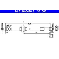 ATE 24.5140-0420.3 Bremsschlauch