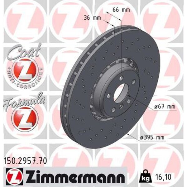 ZIMMERMANN 150.2957.70 Bremsscheibe