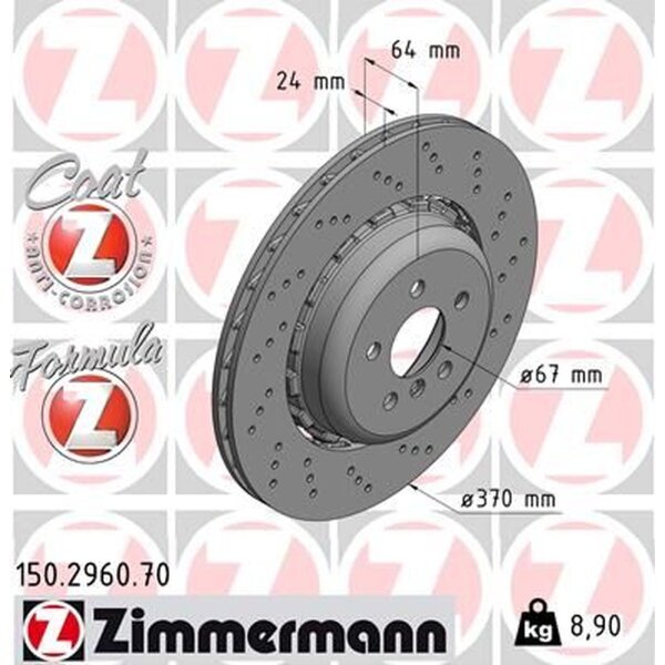 ZIMMERMANN 150.2960.70 Bremsscheibe