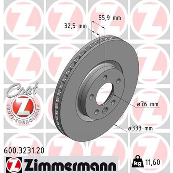 ZIMMERMANN 600.3231.20 Bremsscheibe