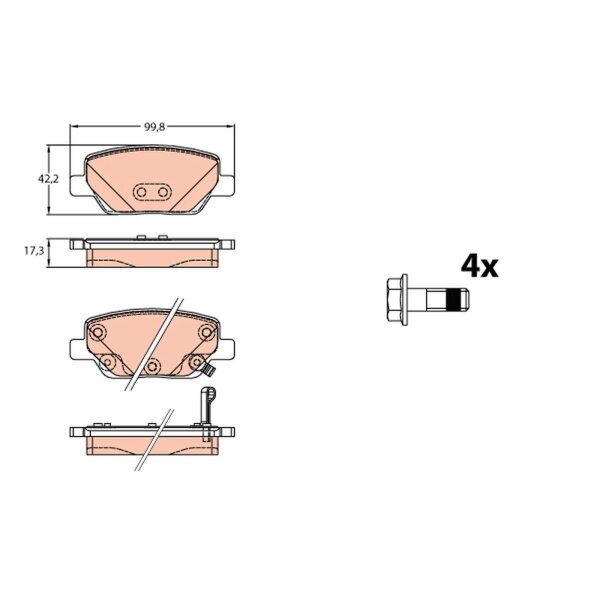 TRW GDB2156 Bremsbelagsatz, Scheibenbremse