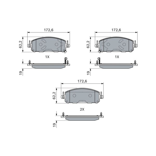 BOSCH 0 986 460 223 Bremsbelagsatz, Scheibenbremse