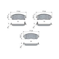 BOSCH 0 986 460 223 Bremsbelagsatz, Scheibenbremse